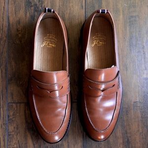 J.Crew Oar Stripe Penny Loafers in Italian Leather